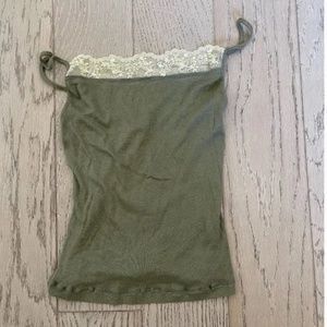 VINTAGE Hollister cotton lace tank Cami Tank Top Strappy New rare